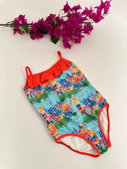 Girl's one pice orange print